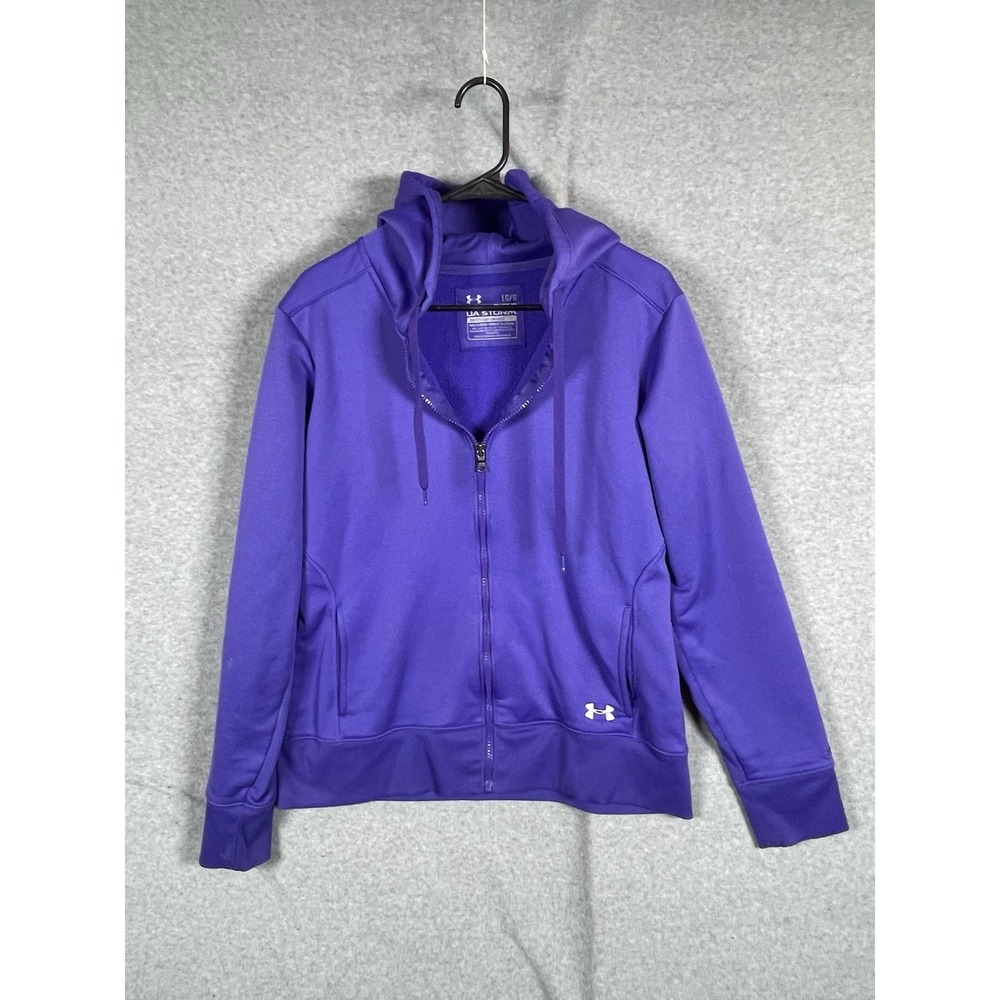 Under Armour Hoodie Womens XL Purple UA Storm Full Zip Fleece Pockets Athletic